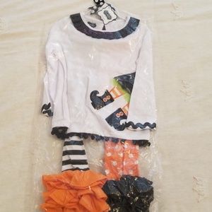 Girls Mud Pie Halloween pant set
